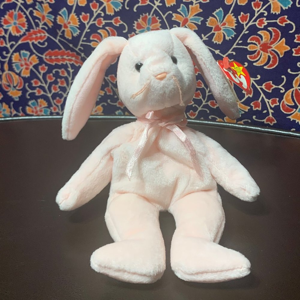 Ty beanie baby collection hoppity the light pink bunny rabbit plush